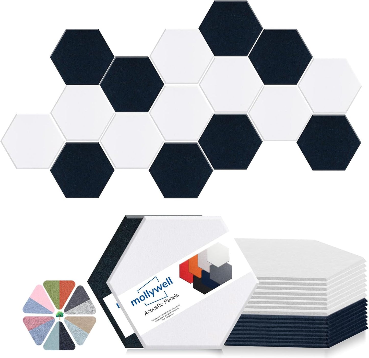 Hexagon Acoustic Panels by Mollywell for Soundproofing