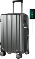 Expandable Hardside Luggage by KROSER with Built-In USB Port