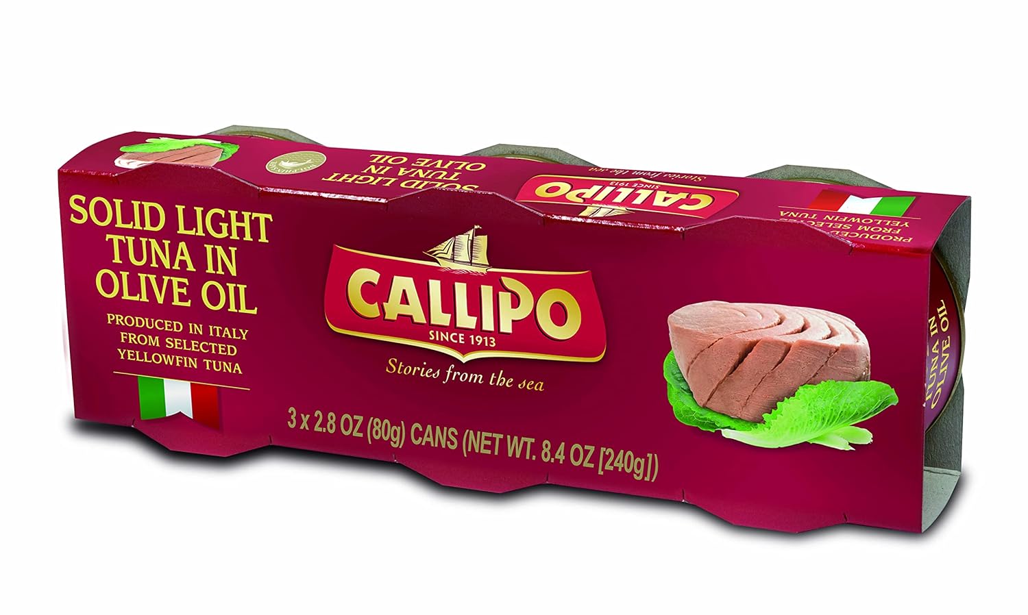 Italian Canned Tuna in Olive Oil - Callipo 2.8 Oz Pack of 9