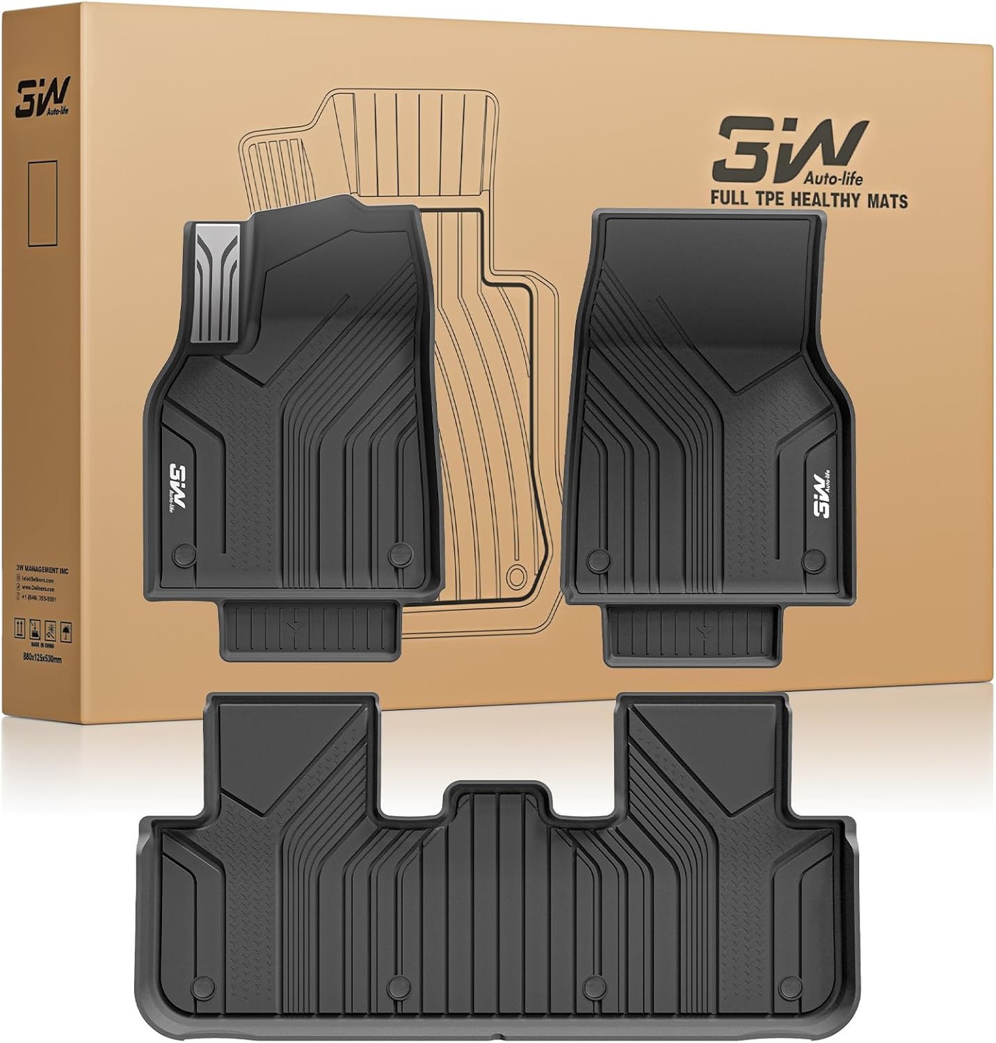 3W Floor Mats for Tesla Model Y 2025 2026 Juniper - Custom Fit