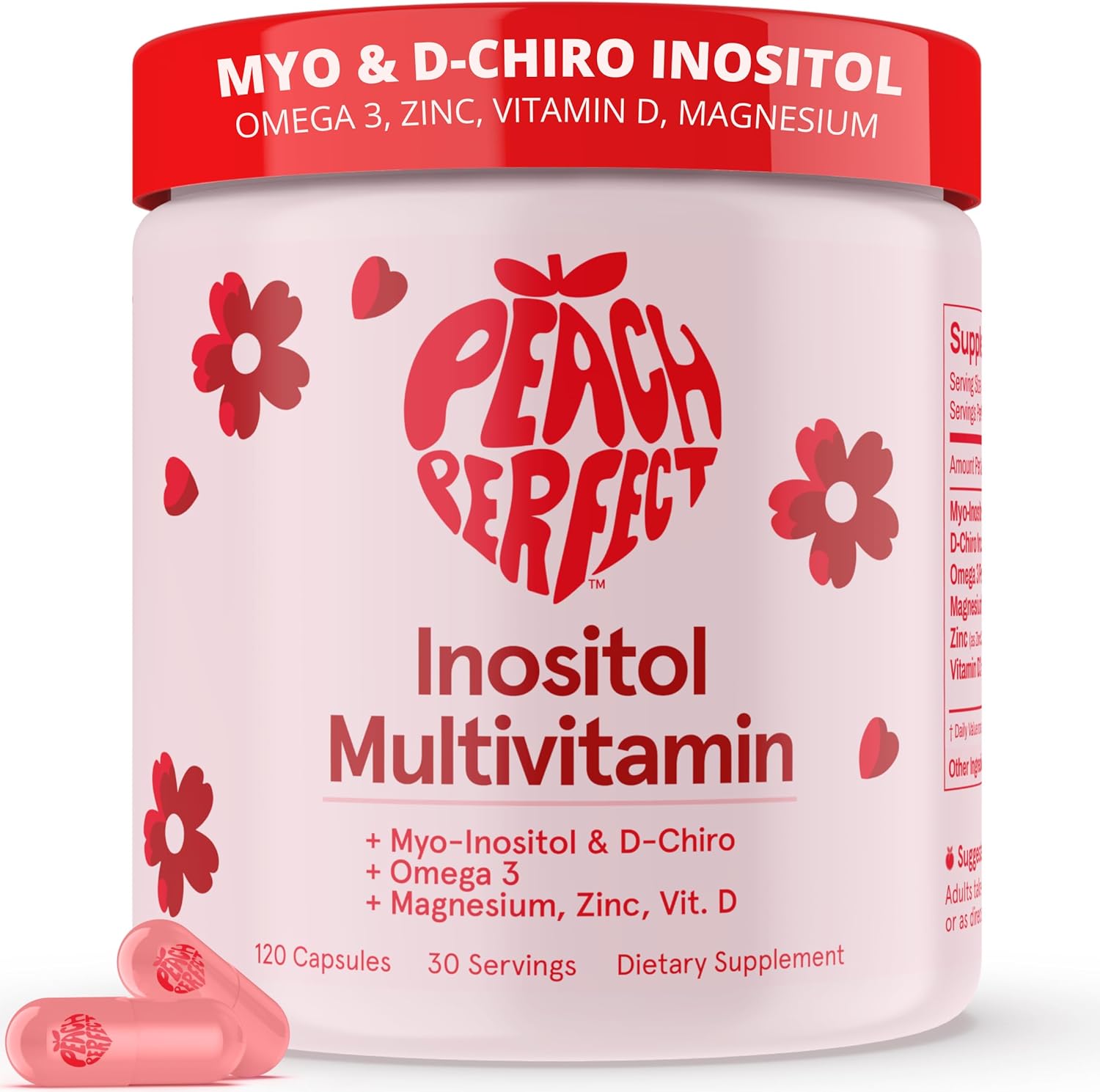 Peach Perfect Inositol Multivitamin Capsules for Womens Health