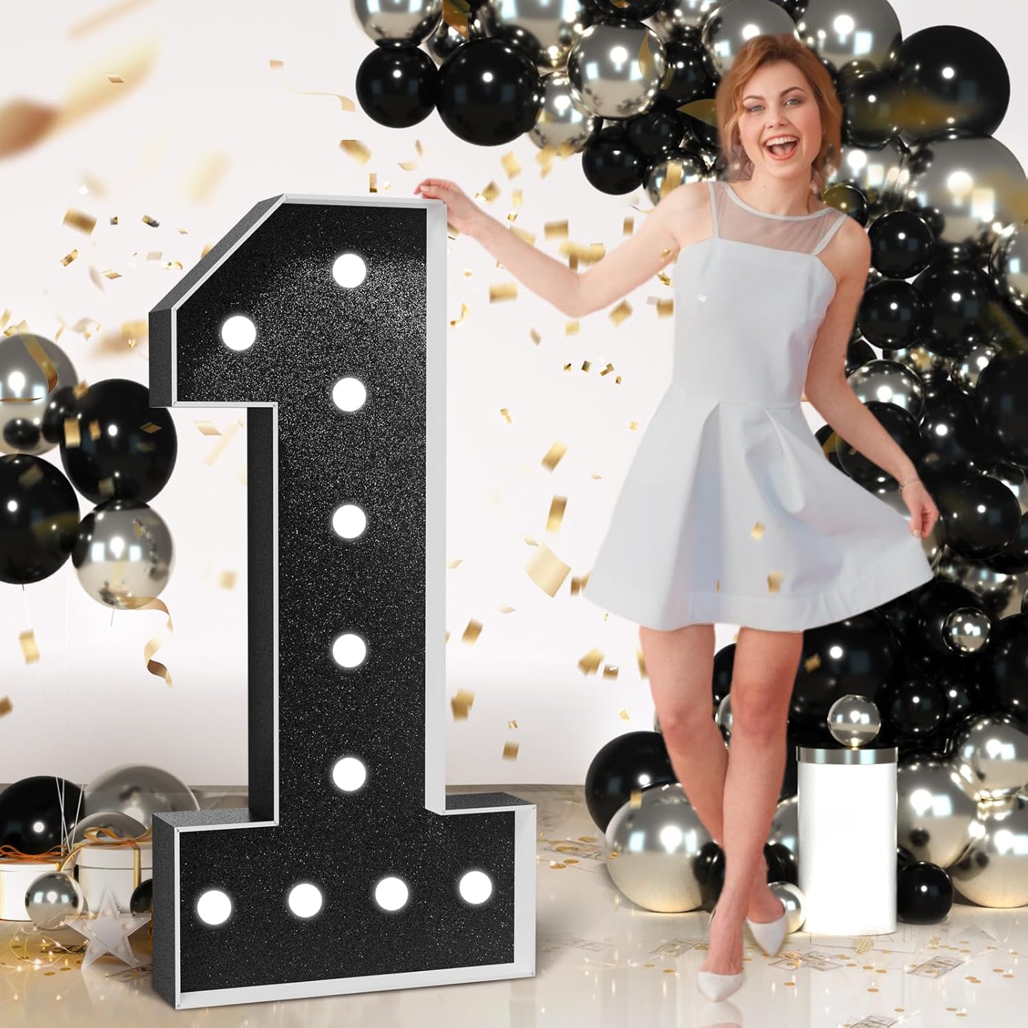 Large 4 Feet Tall Light Up Marquee Numbers for Birthday Decor