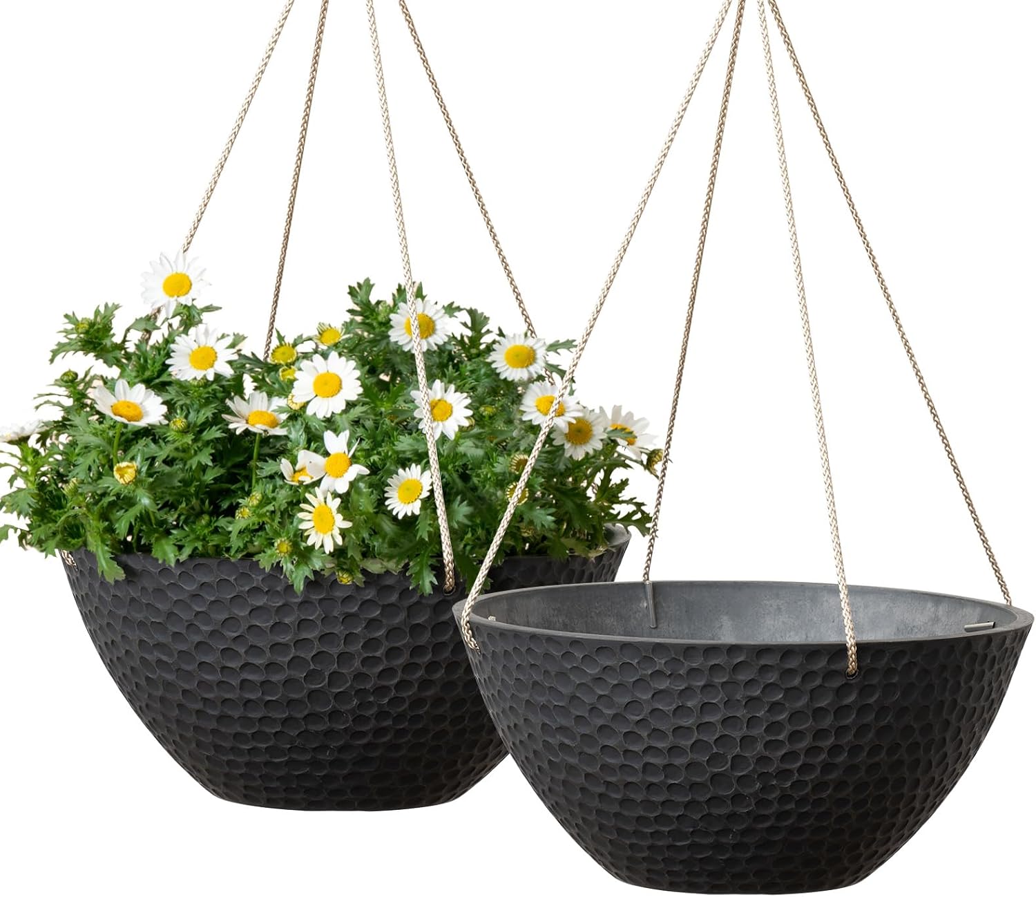 Large Hanging Planters for Outdoor Plants with Drain Holes