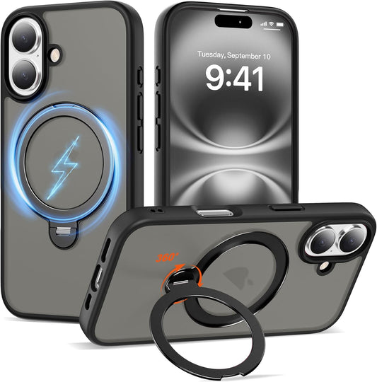 Compatible iPhone 16 Case with 360 Spin Magnetic Ring Stand