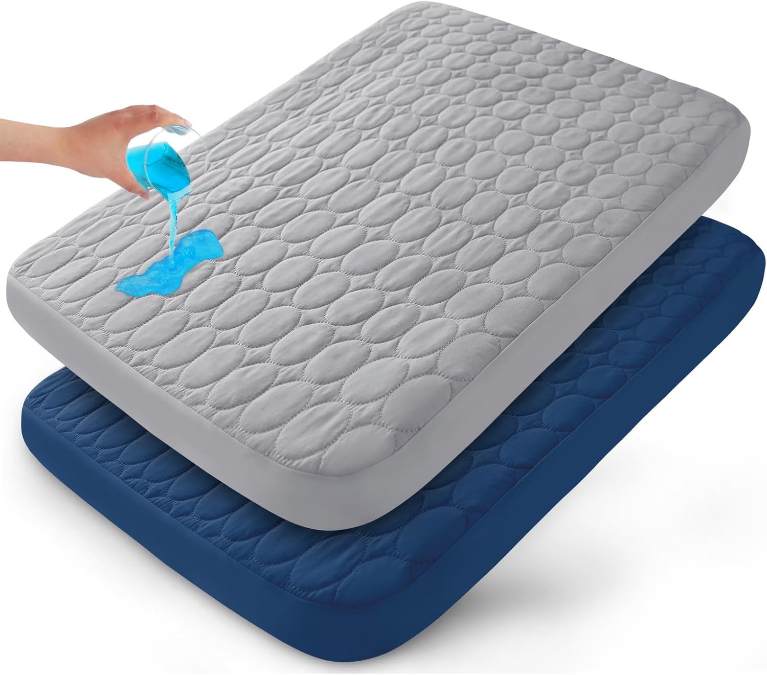 Biloban Waterproof Pack n Play Sheets - 2 Pack, Fits Graco, Quilted & Fitted