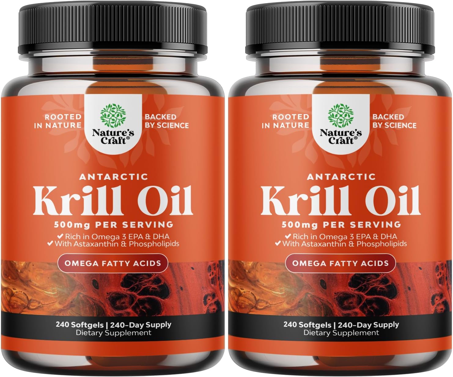 Antarctic Krill Oil 500mg Softgels for Brain Joint Heart Health
