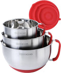 Rorence Mixing Bowls with Lids Set - Stainless Steel, Non-Slip, 3
