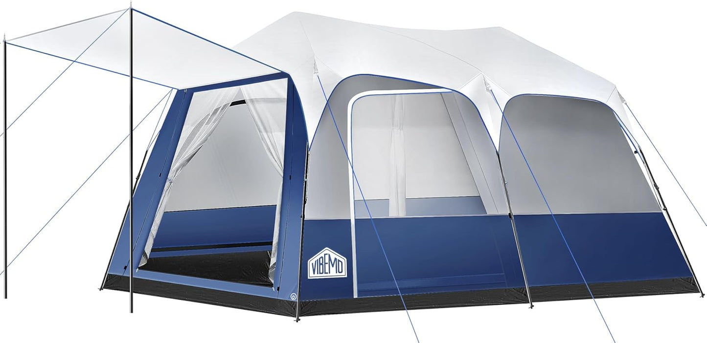 Vibemo Instant Family Tent: Easy Setup, Spacious, Rainfly, Room Divider!