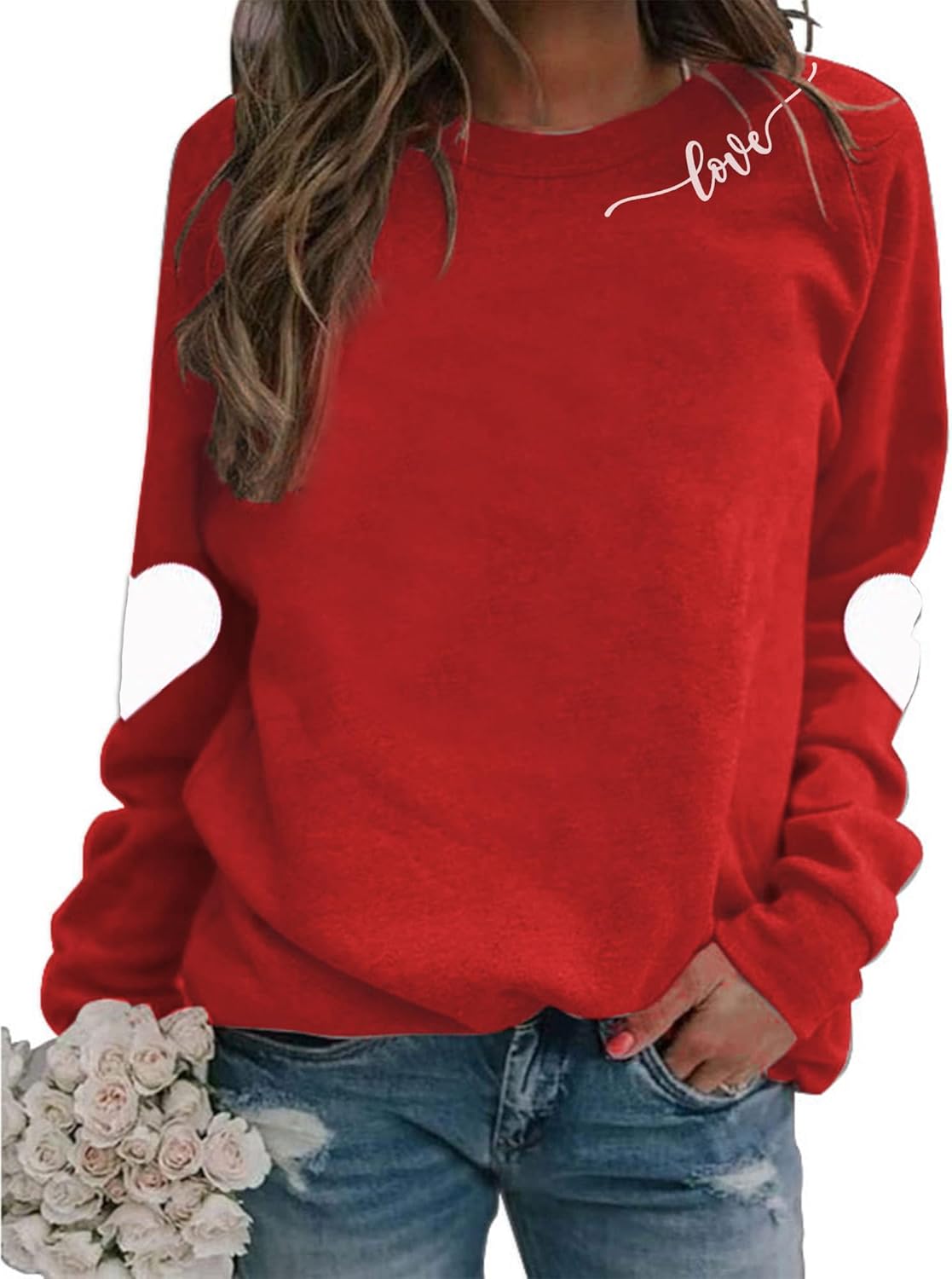 BEIDEFY Womens Valentine Heart Sweatshirt