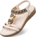 TETSUO Women Sandals Arch Support Bohemian Flats - Comfortable Walks