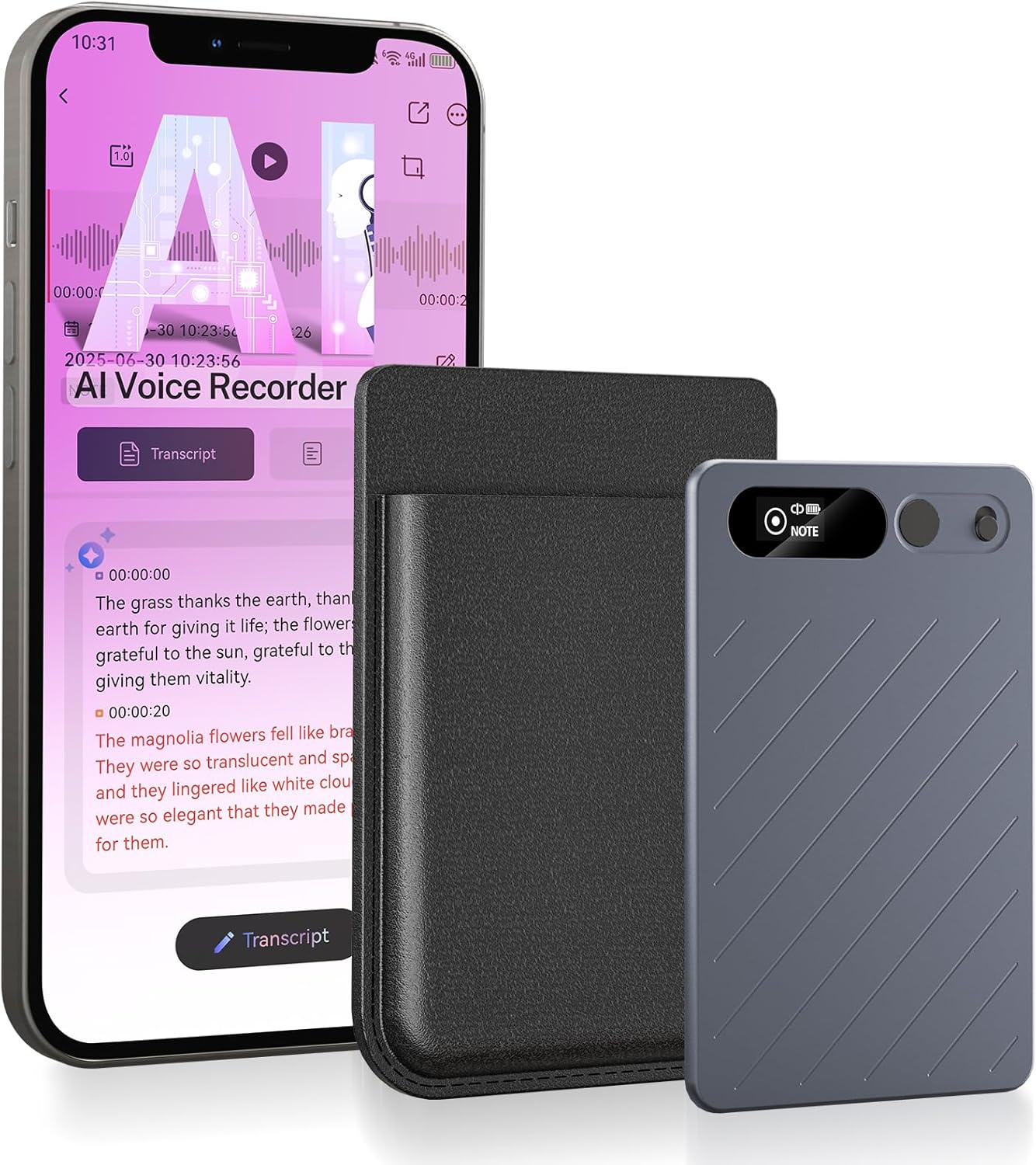 AI Voice Recorder with 64GB Memory for Meetings and Lectures