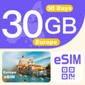 Europe eSIM Card 30GB 30Days - Prepaid 4G LTE for 31 Countries
