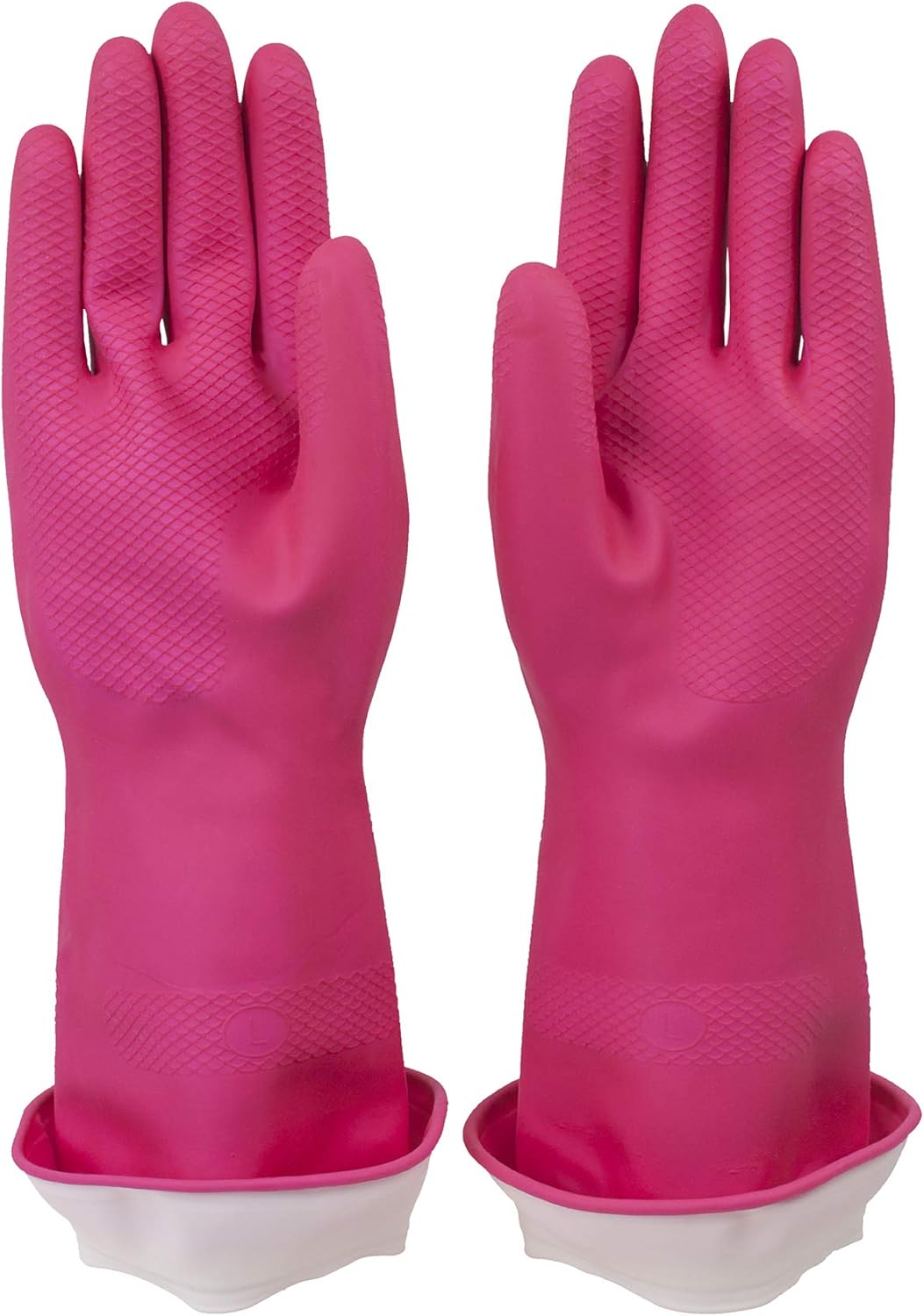 Waterproof Pink Cleaning Gloves, Large