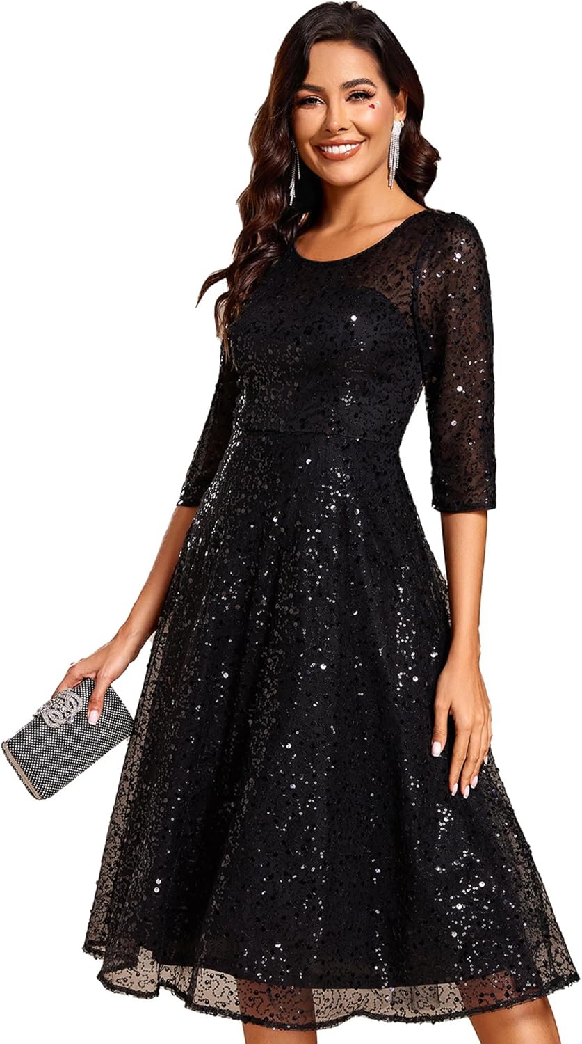 Sparkle with Style: Ever-Pretty Sequin A-Line Dress