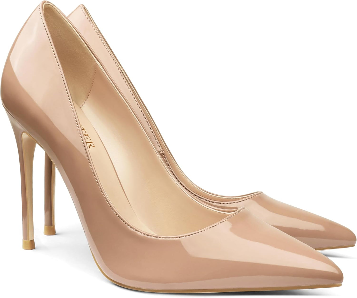 COLETER Women's 4 Inch Pumps Pointy Toe Wedding Dress Shoes
