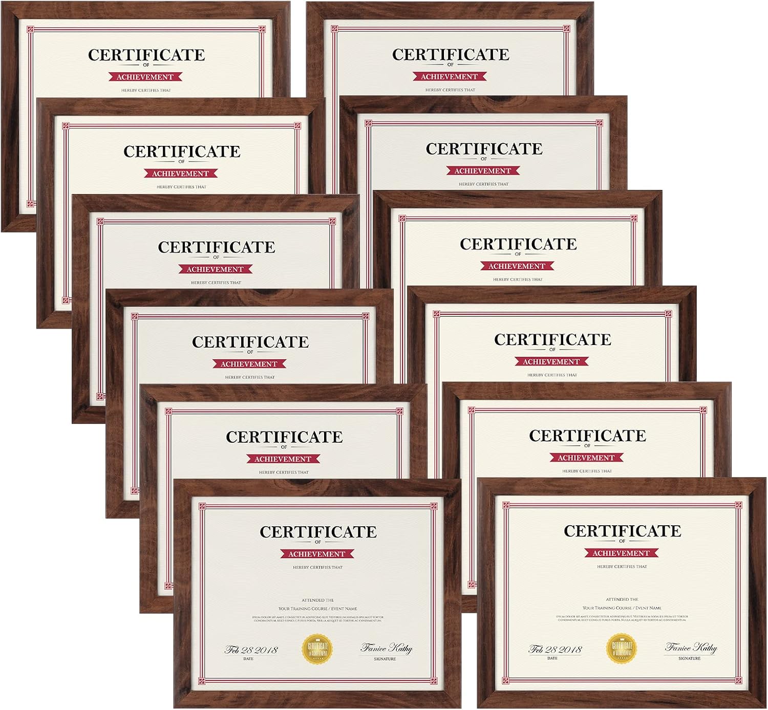 Giftgarden 8.5x11 Picture Frame Set of 12 for Rustic Display