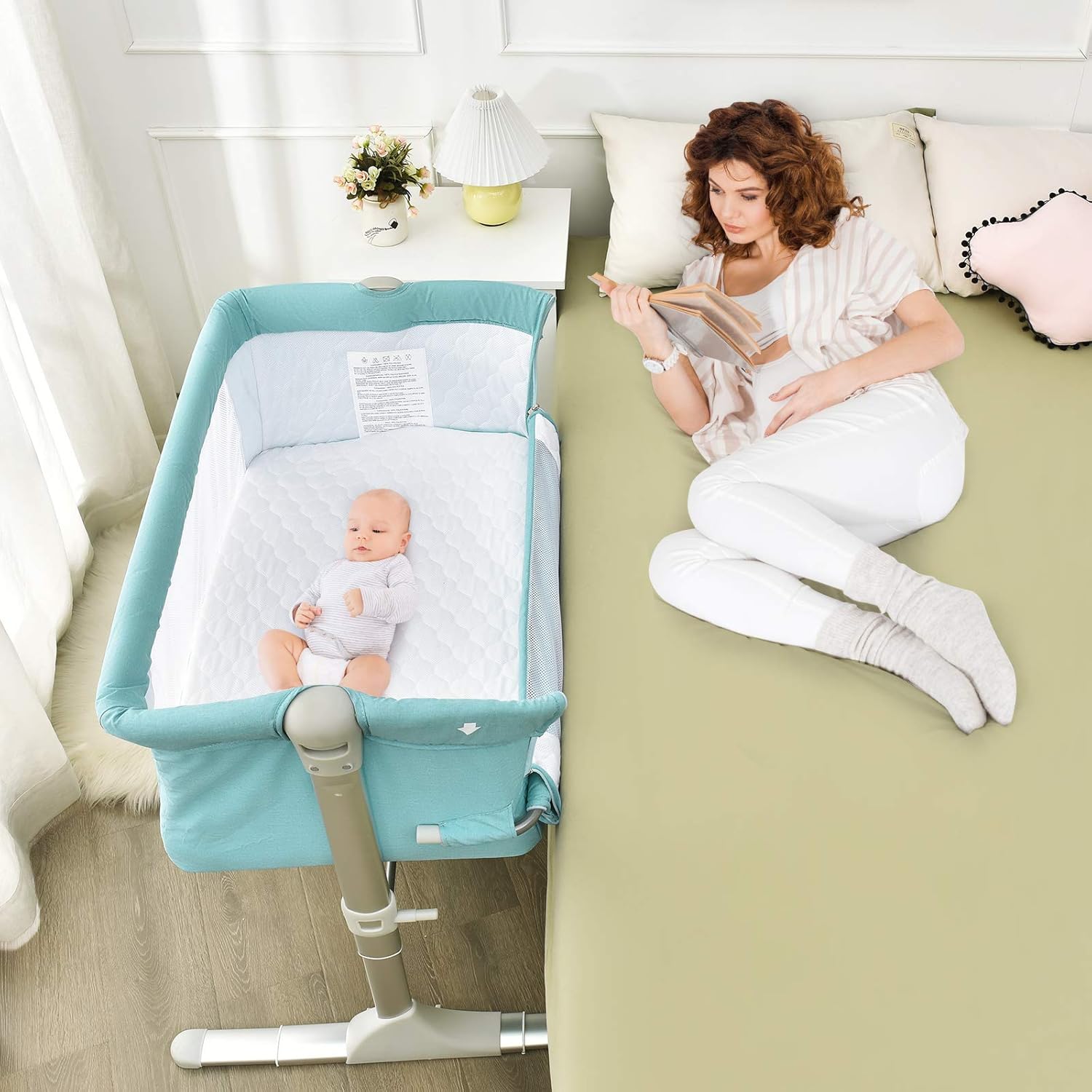BABY JOY Baby Bedside Crib: Portable Travel Sleeper for Infants