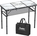 Portable 3ft Aluminum Camping Table, Adjustable Height, Storage Net & Bag, Outdoor BBQ Picnic