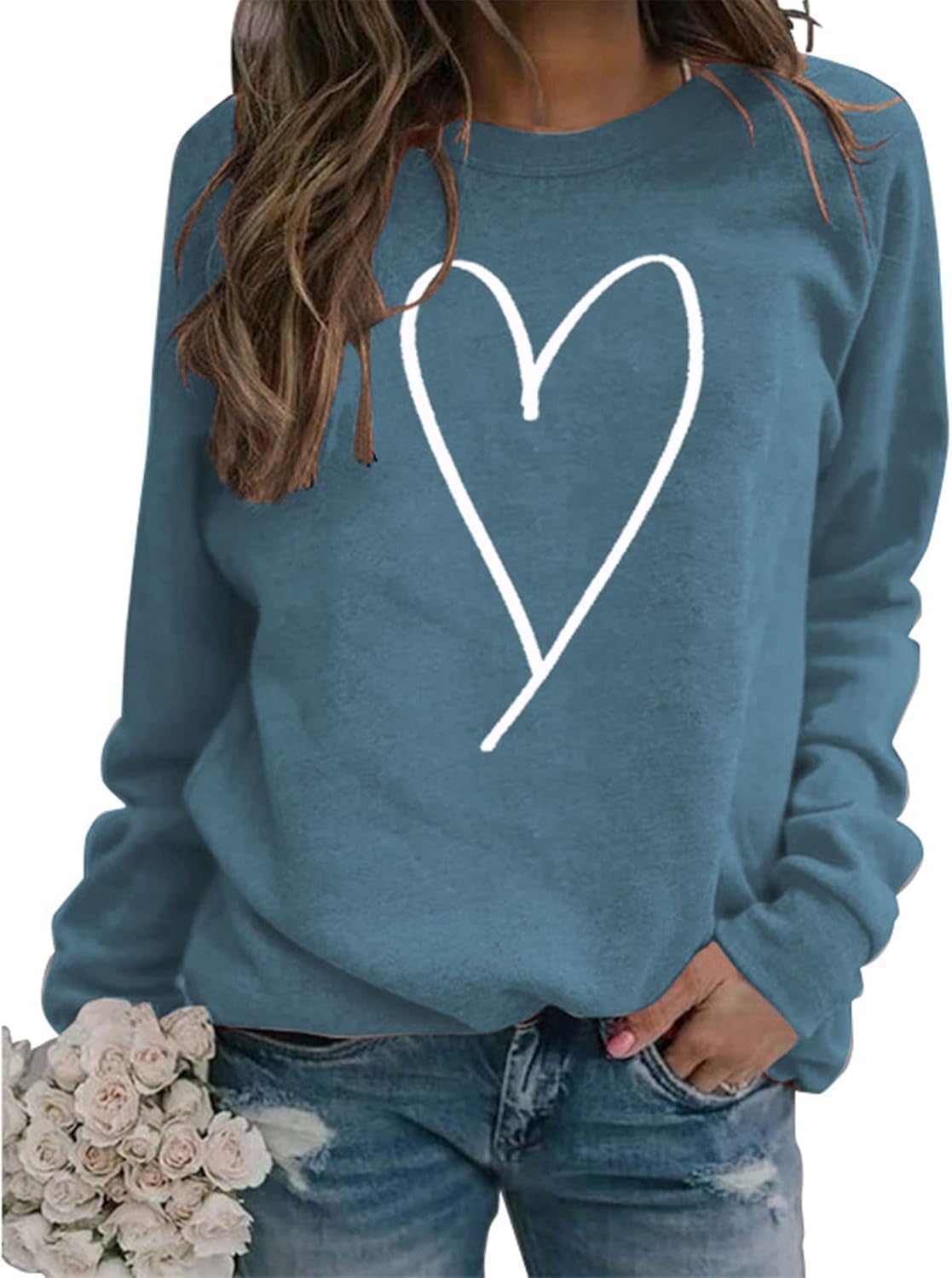 Love Heart Graphic Sweatshirt - Perfect Gift!