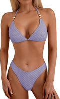 swimall Women's Triangle Bikini Set Cheeky High Cut (Style 3RL2)