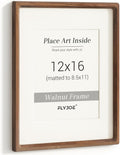 12x16 Picture Frame Natural Walnut Wood - Handcrafted Rounded Corners