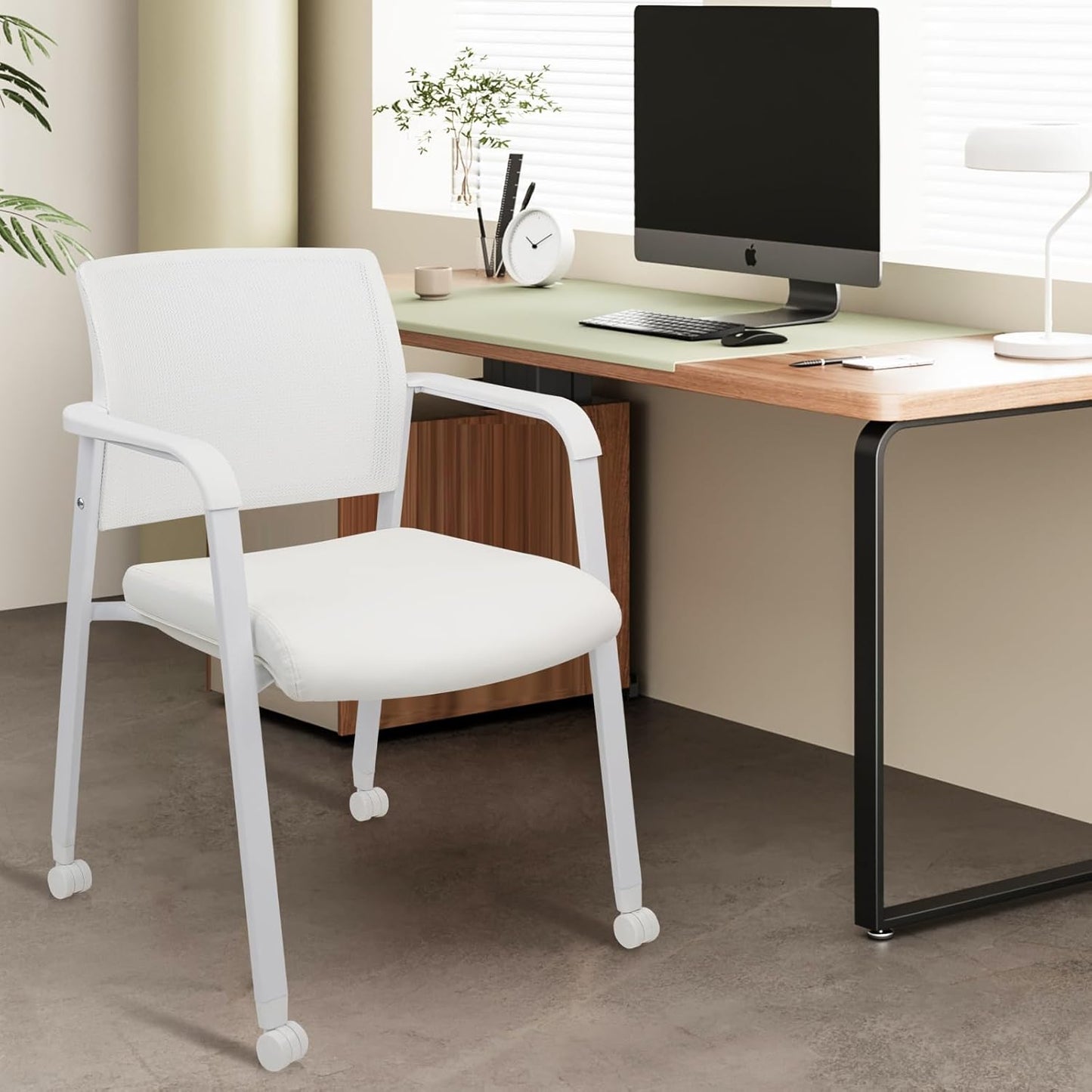 CLATINA Stacking Office Chairs with Wheels for Versatile Use