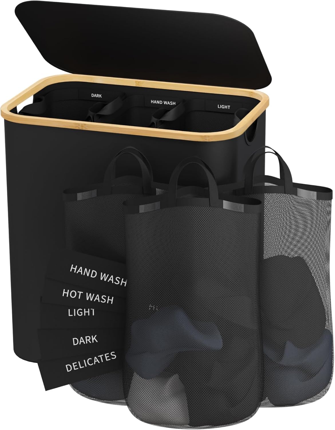 Extra Large 160L Laundry Hamper with Lid for Easy Sorting