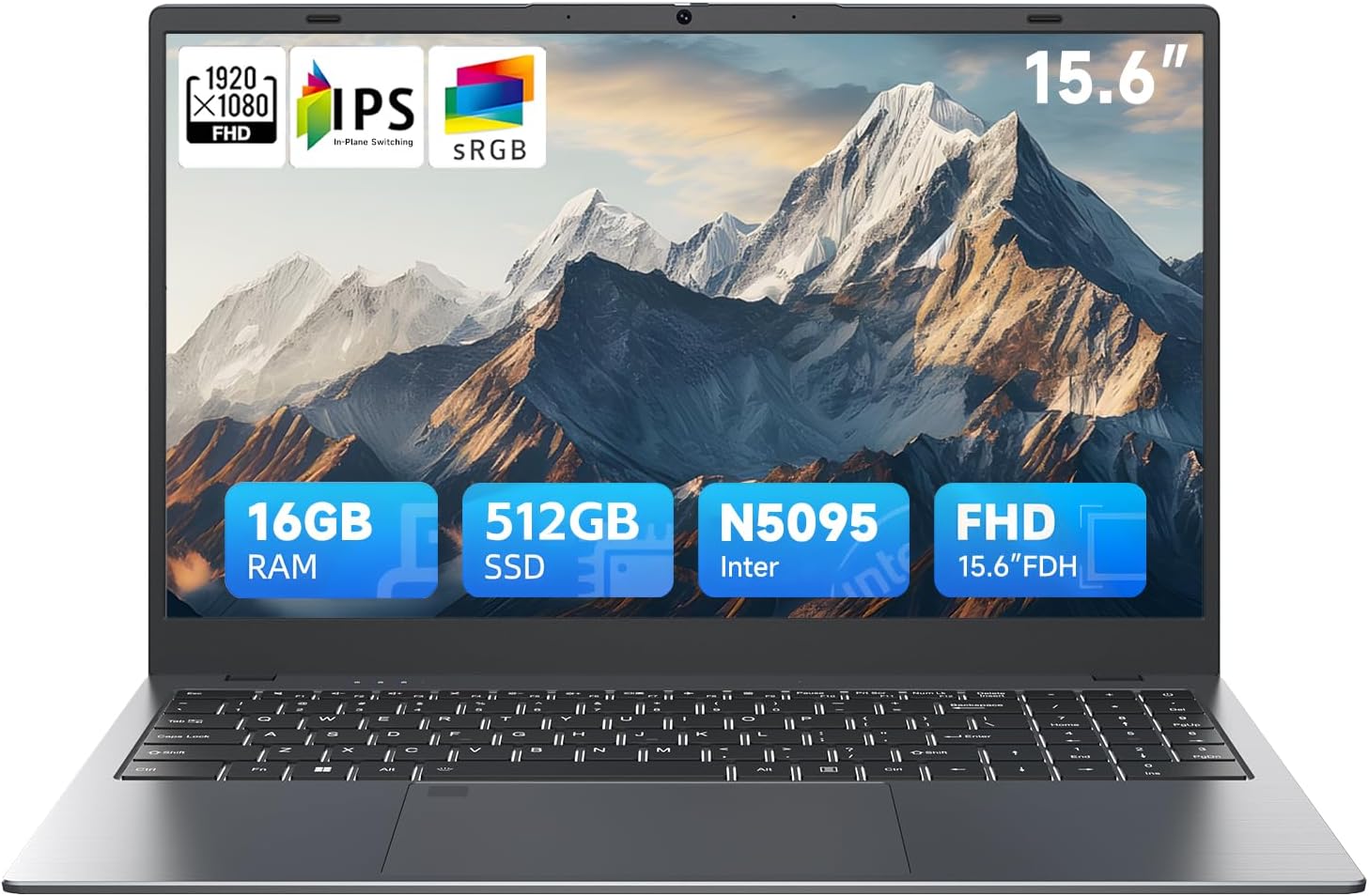 15.6 Laptop Computer with N5095 Processor and 16GB RAM