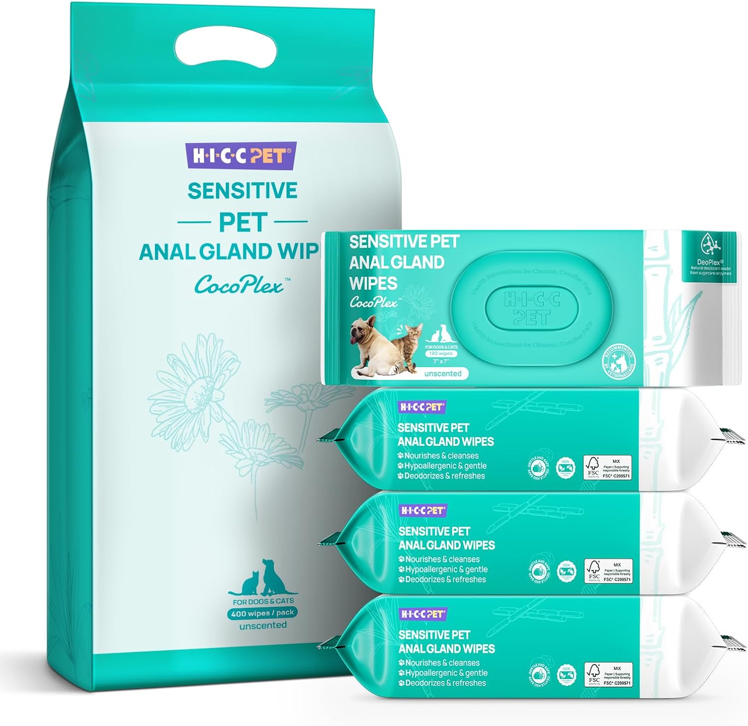 HICC PET Wipes for Dogs & Cats - Effective Cleansing Solution