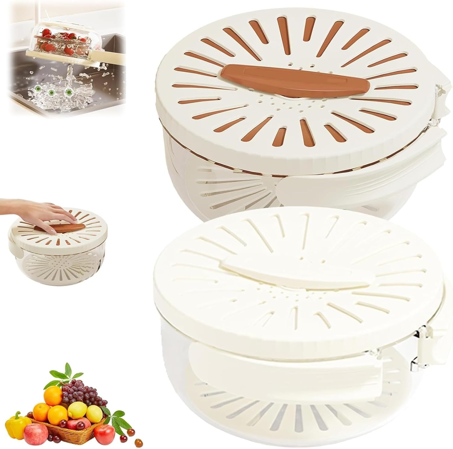 2-in-1 Fruit & Veg Storage: Wash, Rinse & Store Easily!