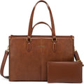 LOVEVOOK Laptop Bag for Women 15.6 in - Vintage Leather Work Tote