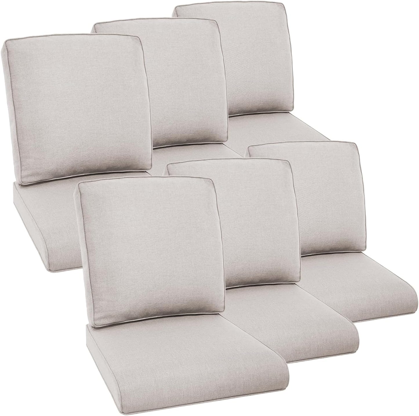 Patio Chair Cushions Set of 6 for Outdoor Furniture Comfort
