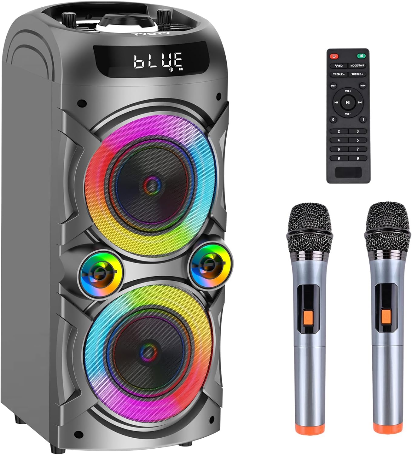 Karaoke Machine with 2 Wireless Microphones for Home Parties