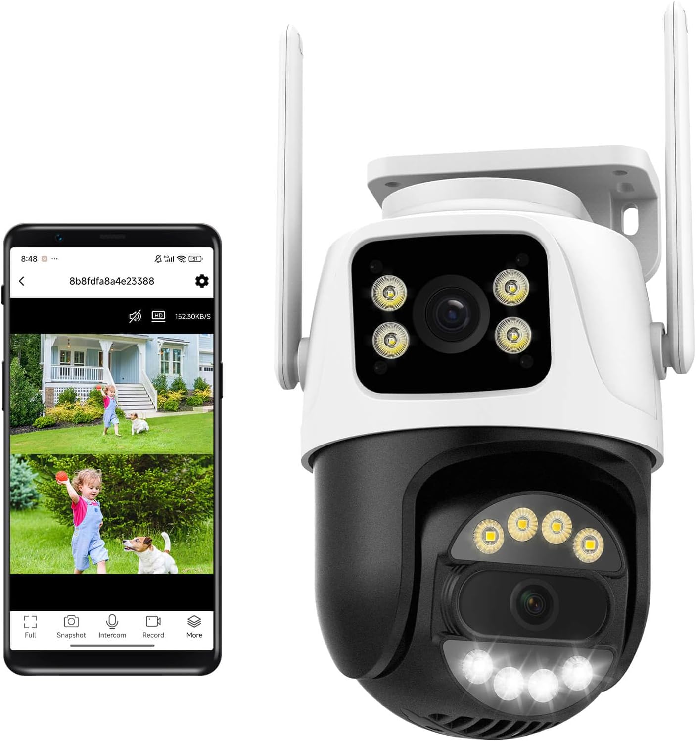 6MP Dual Lens Outdoor Security Camera with Night Vision Features