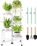 5 Tier Metal Plant Stand Indoor Rotatable Corner Shelf - Space Saver