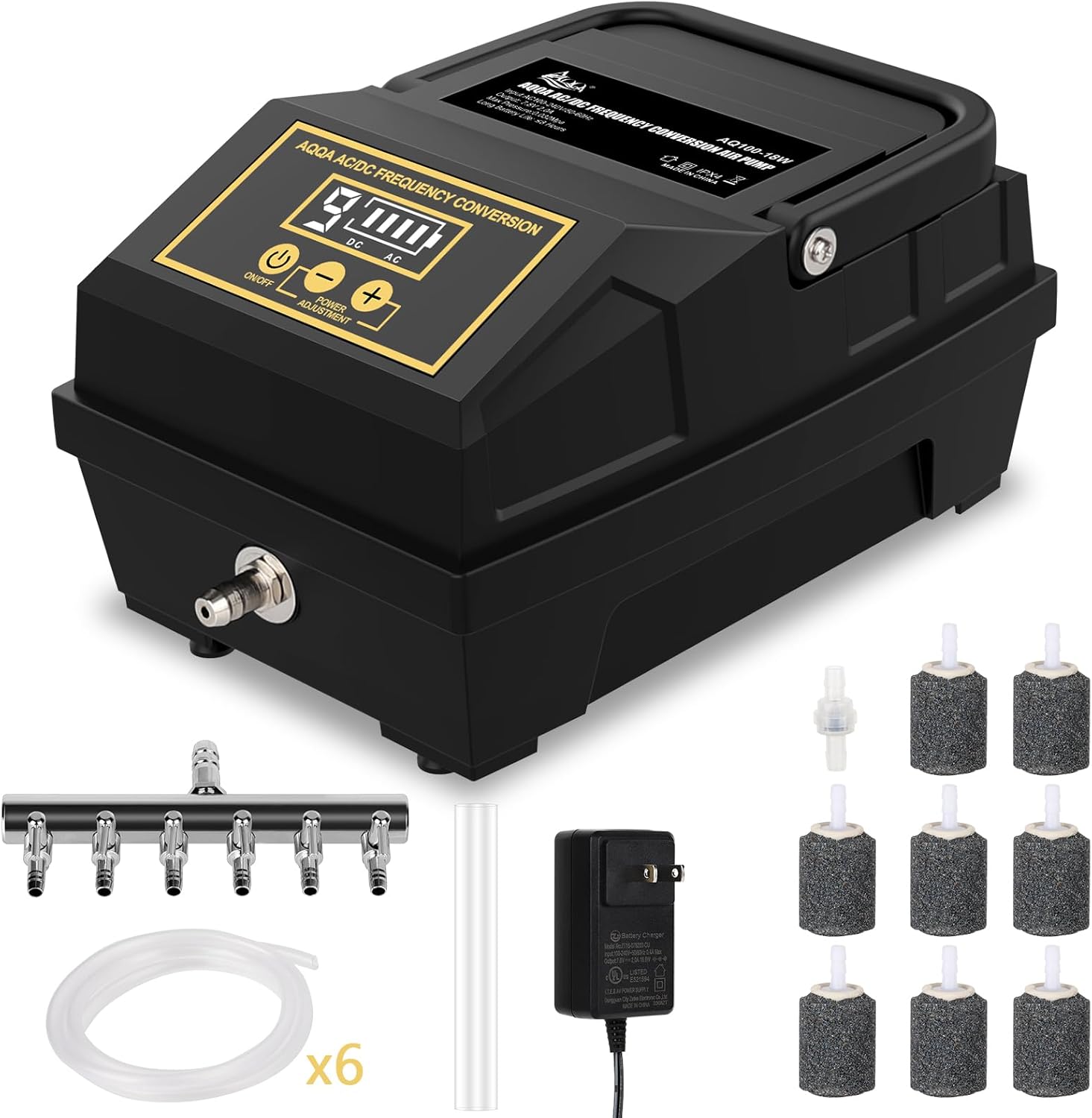 AQQA Powerful Aquarium Air Pump for Fish Tank and Pond Use