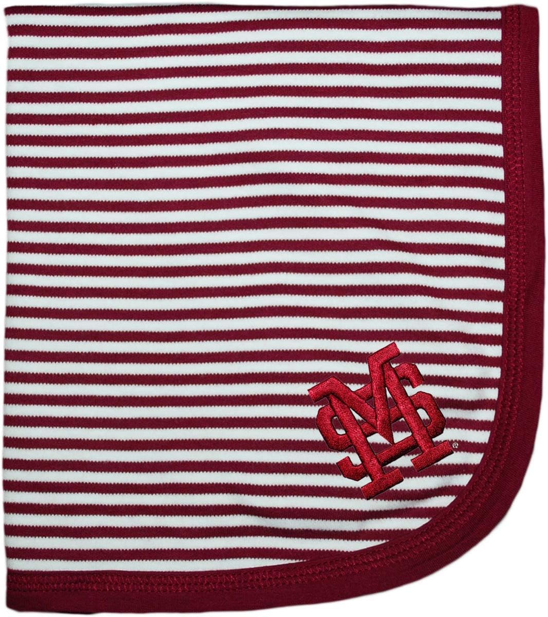 Mississippi State Interlocking MS Striped Baby Blanket for Toddlers
