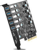 10Gbps PCIe USB 3.2/3.1 Gen 2 7-Port Expansion Card - Fast USB Upgrade