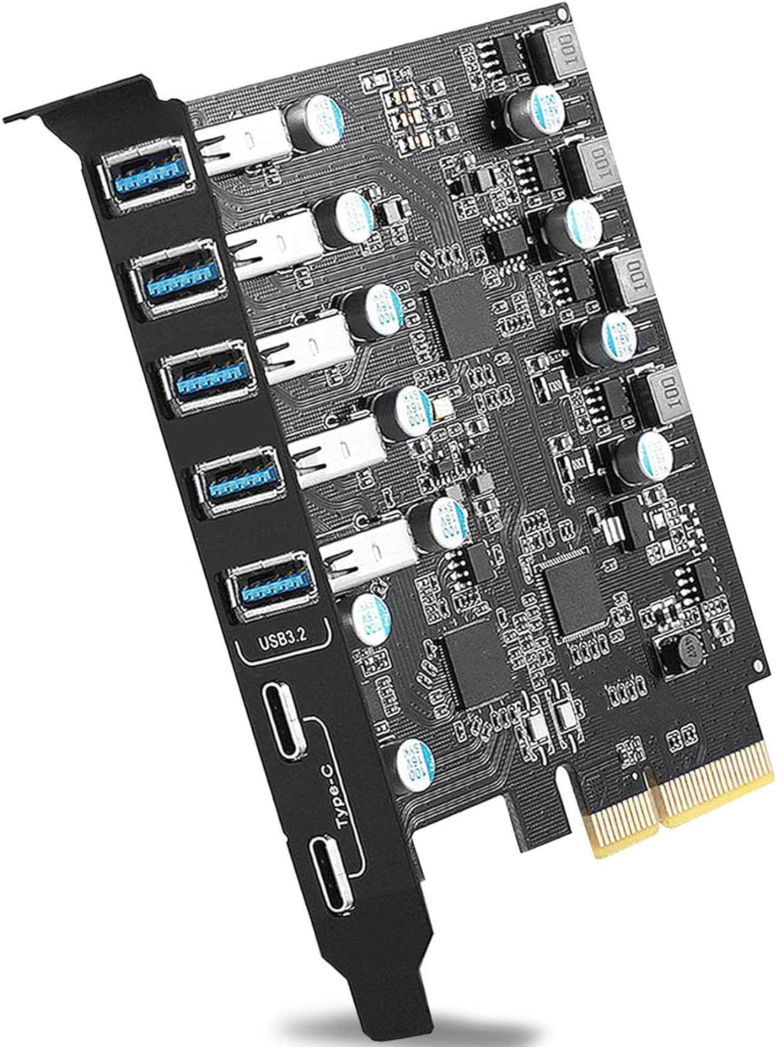10Gbps PCIe USB 3.2 Expansion Card with 7 Ports for Fast Connectivity