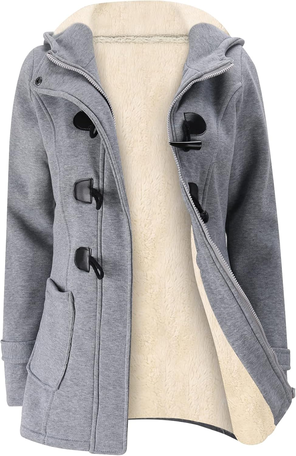 Gihuo Winter Jackets for Women Sherpa Lined Fleece Coat
