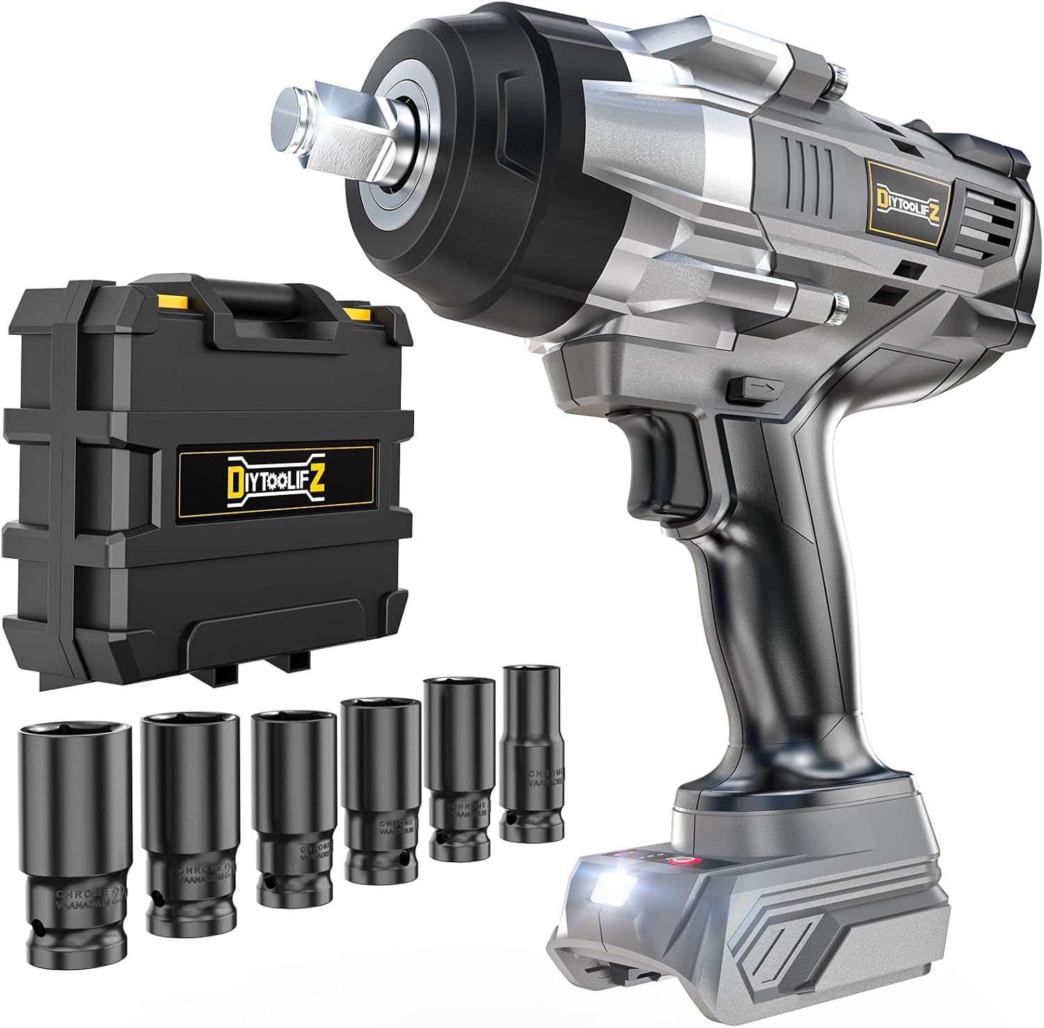 Cordless Impact Wrench 1/2 inch with 1700 Ft-lbs Torque Power