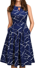 Sureple Women's Retro Sleeveless Swing Casual Work Summer