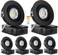 Black Gimbal Recessed Lights 4 in 6 Pack - Dimmable, 5CCT Selectable