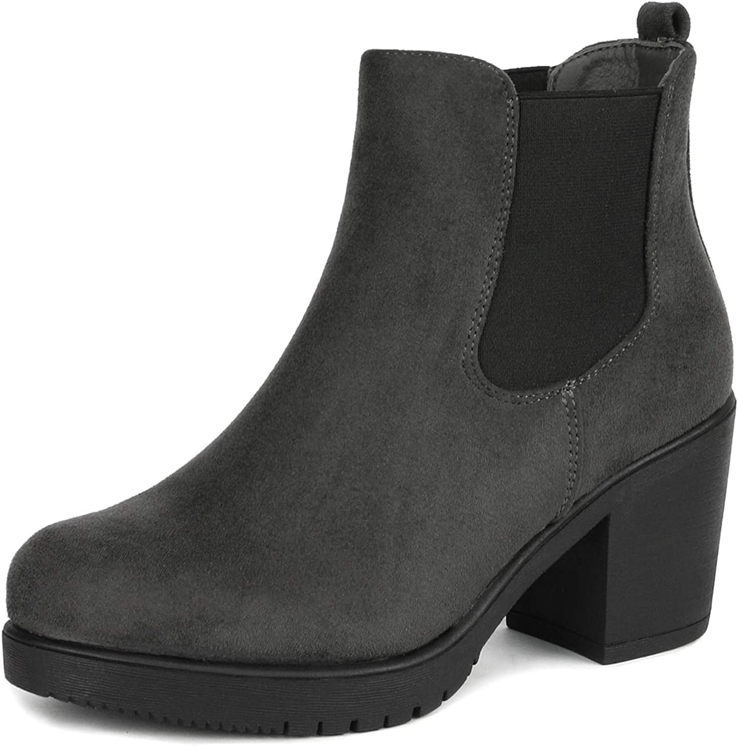 DREAM PAIRS Women's High Chunky Heel Chelsea Ankle Boots