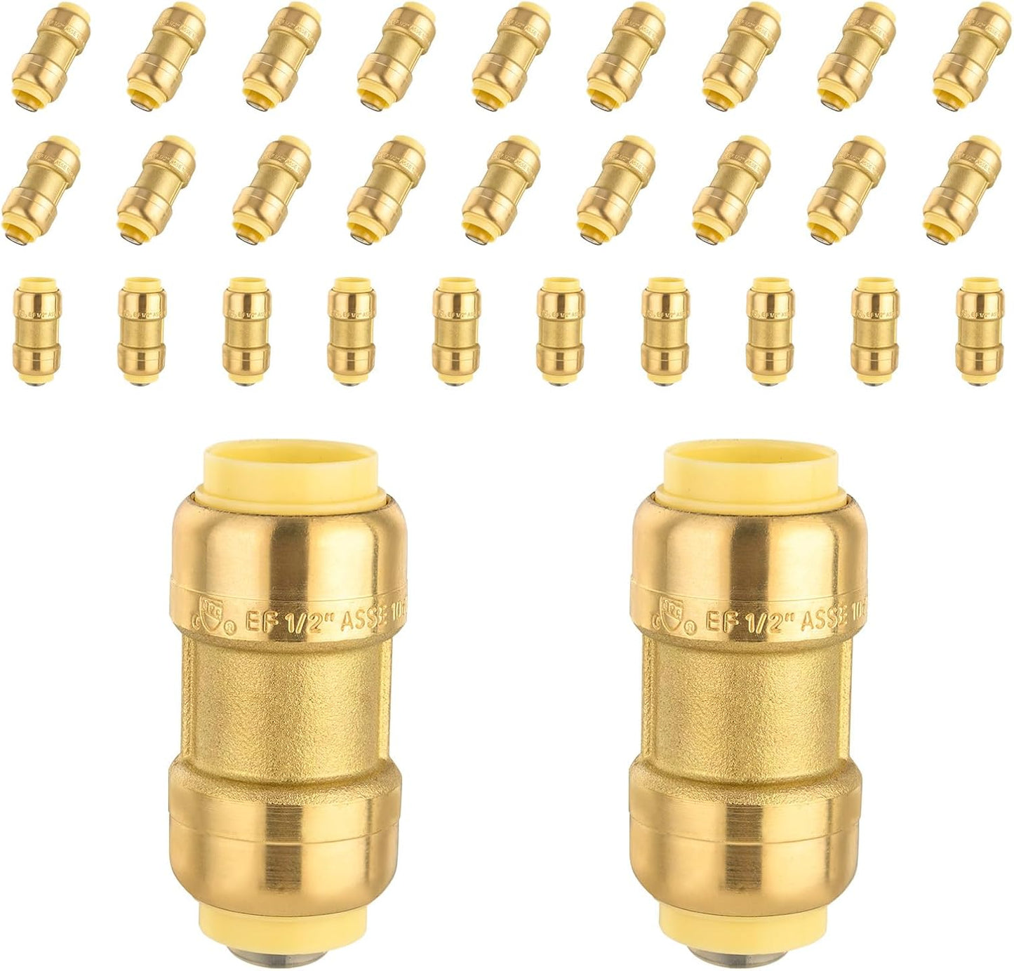 Foskan Push Fit Fittings 1 Inch Brass Coupling for Plumbing