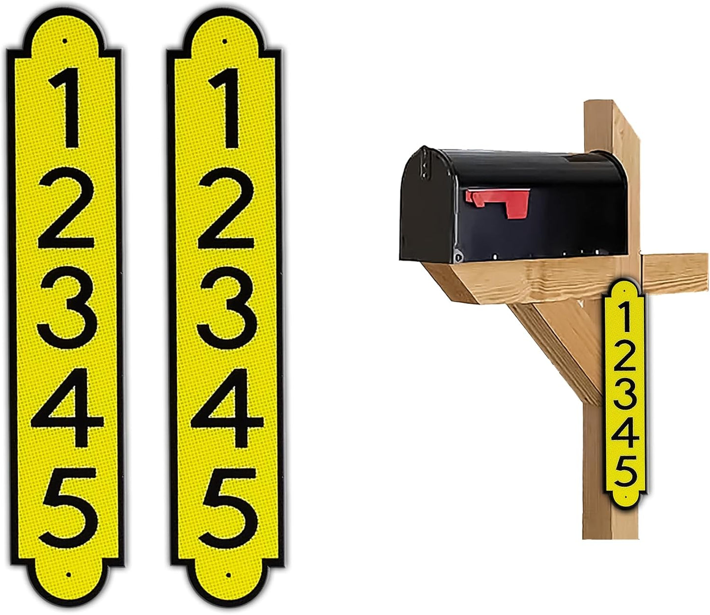Curb N Sign Mailbox Numbers Plaques - Reflective & Durable