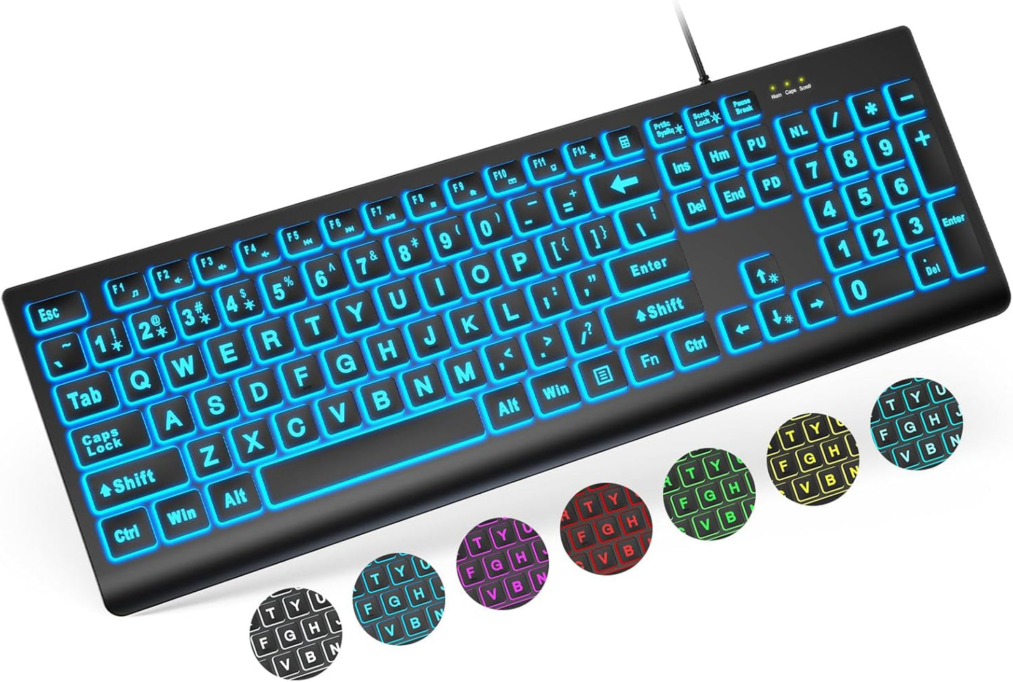 SABLUTE Large Print Backlit Keyboard for Easy Typing Experience