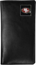 NFL Tall Leather Wallet - Large Zippered Pocket & Card Capacity
