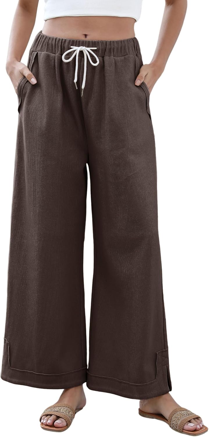 Athlisan Womens Baggy Wide Leg Palazzo Pants for Casual Style