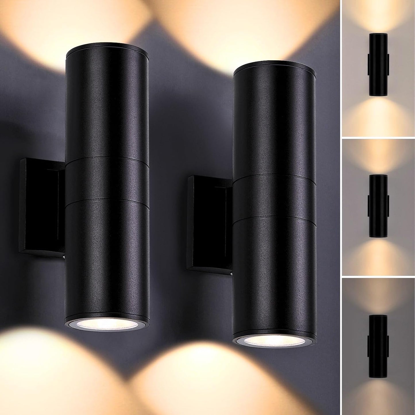 Dimmable Wall Lights Outdoor 2 Packs for Modern Aluminum Design